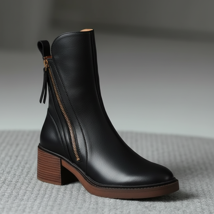 Valorine™ | Black leather boots