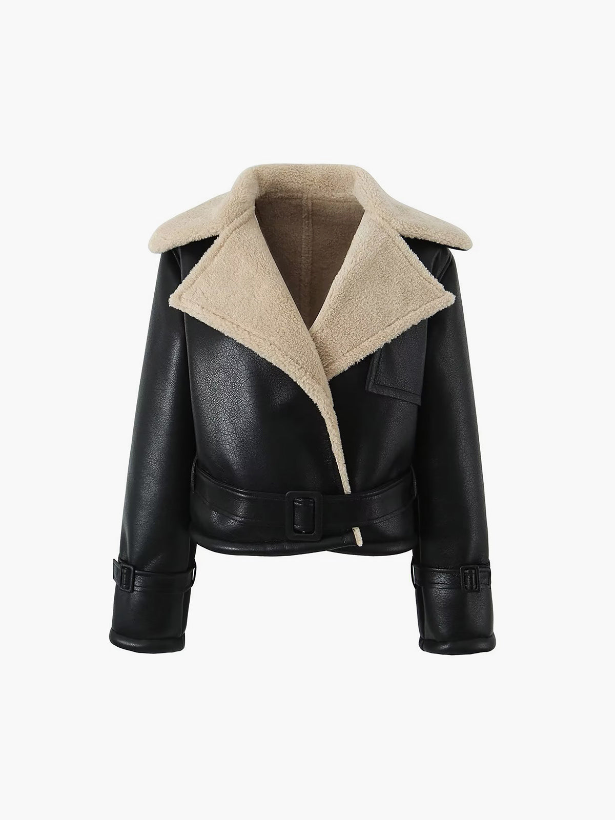 Avianna Sherpa Lined Shearling Flight Jacket