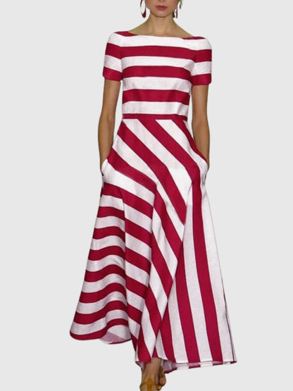 Madeline - Vonda Striped Off-Shoulder Maxi Dress