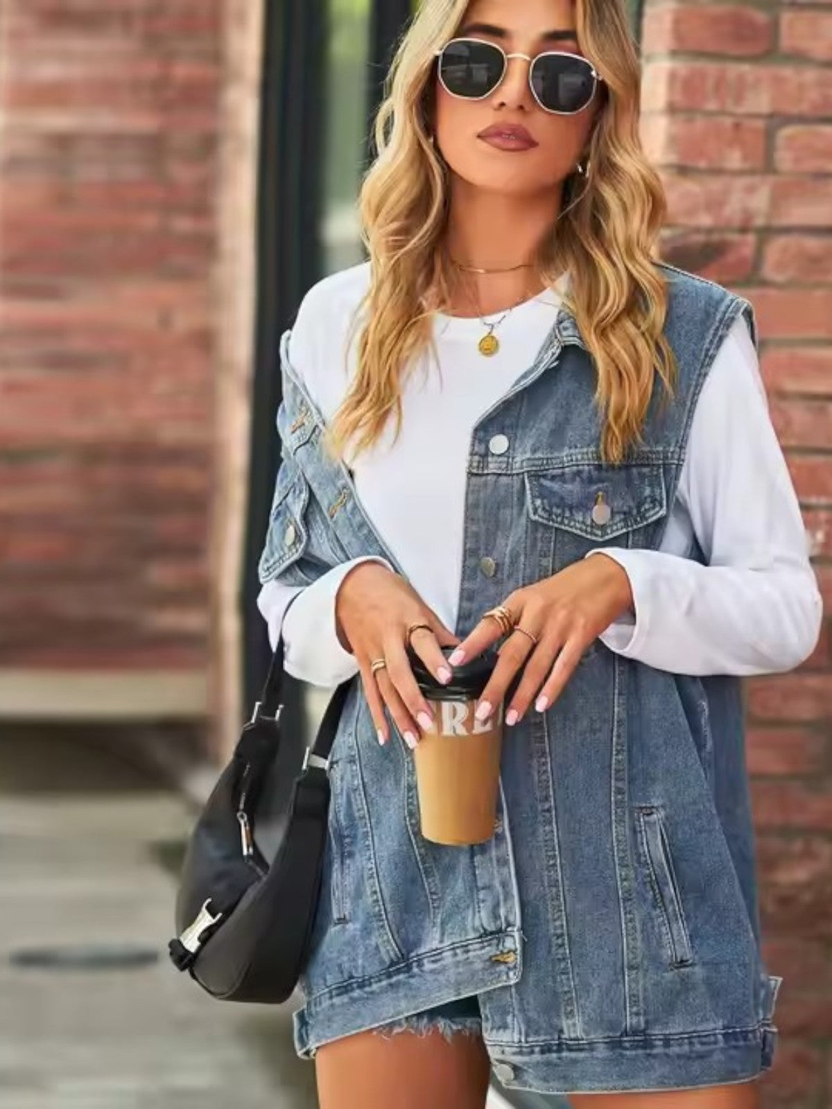 Mira Autumn Retro Denim Vest Jacket