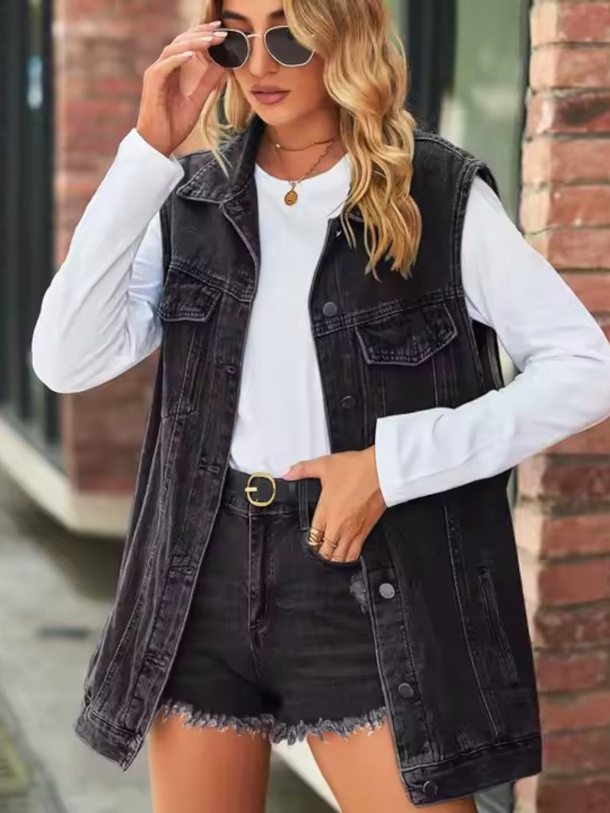 Mira Autumn Retro Denim Vest Jacket