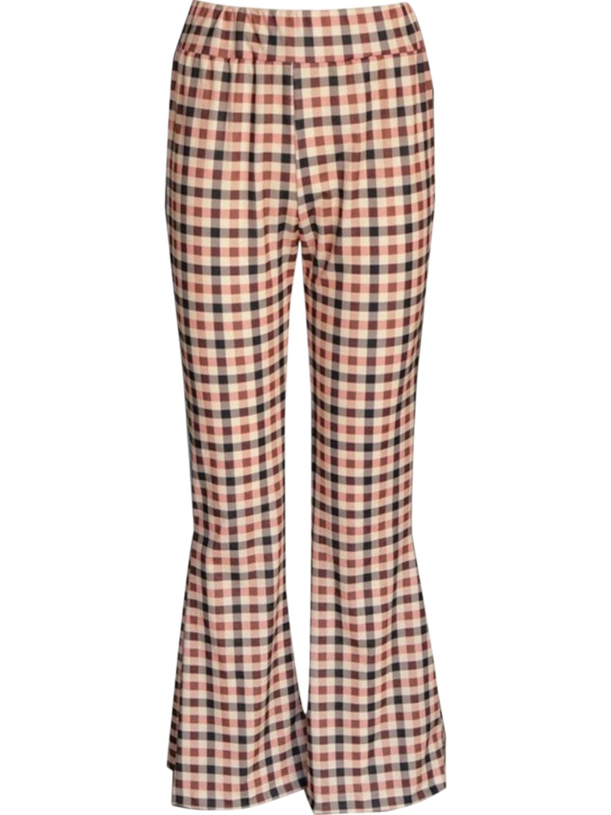 Amelia Plaid High-Waist Flared Pants