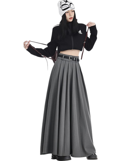 Mira Pleated Split Maxi Skirt