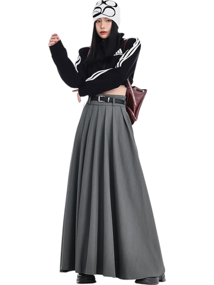 Mira Pleated Split Maxi Skirt