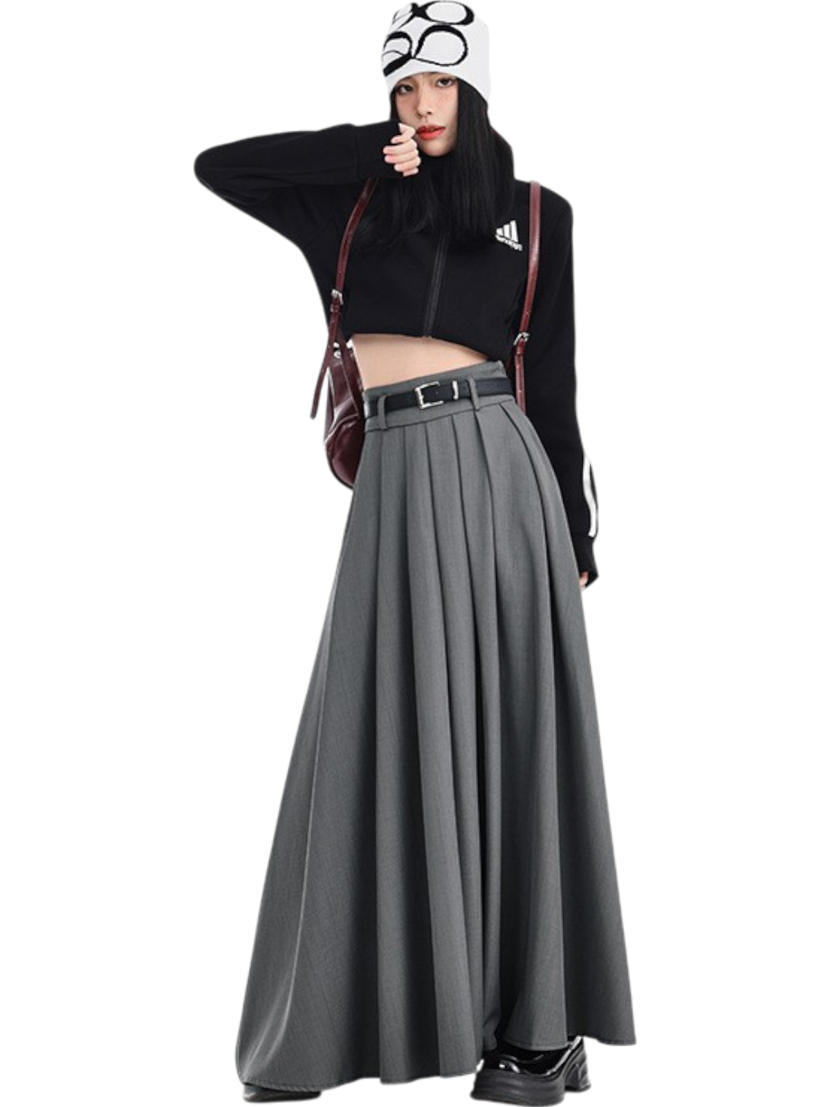 Mira Pleated Split Maxi Skirt