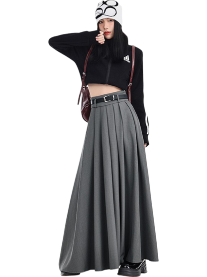 Mira Pleated Split Maxi Skirt