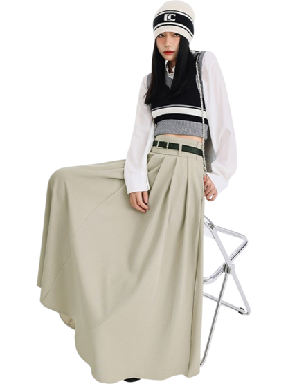 Mira Pleated Split Maxi Skirt