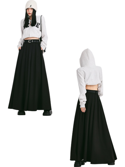 Mira Pleated Split Maxi Skirt