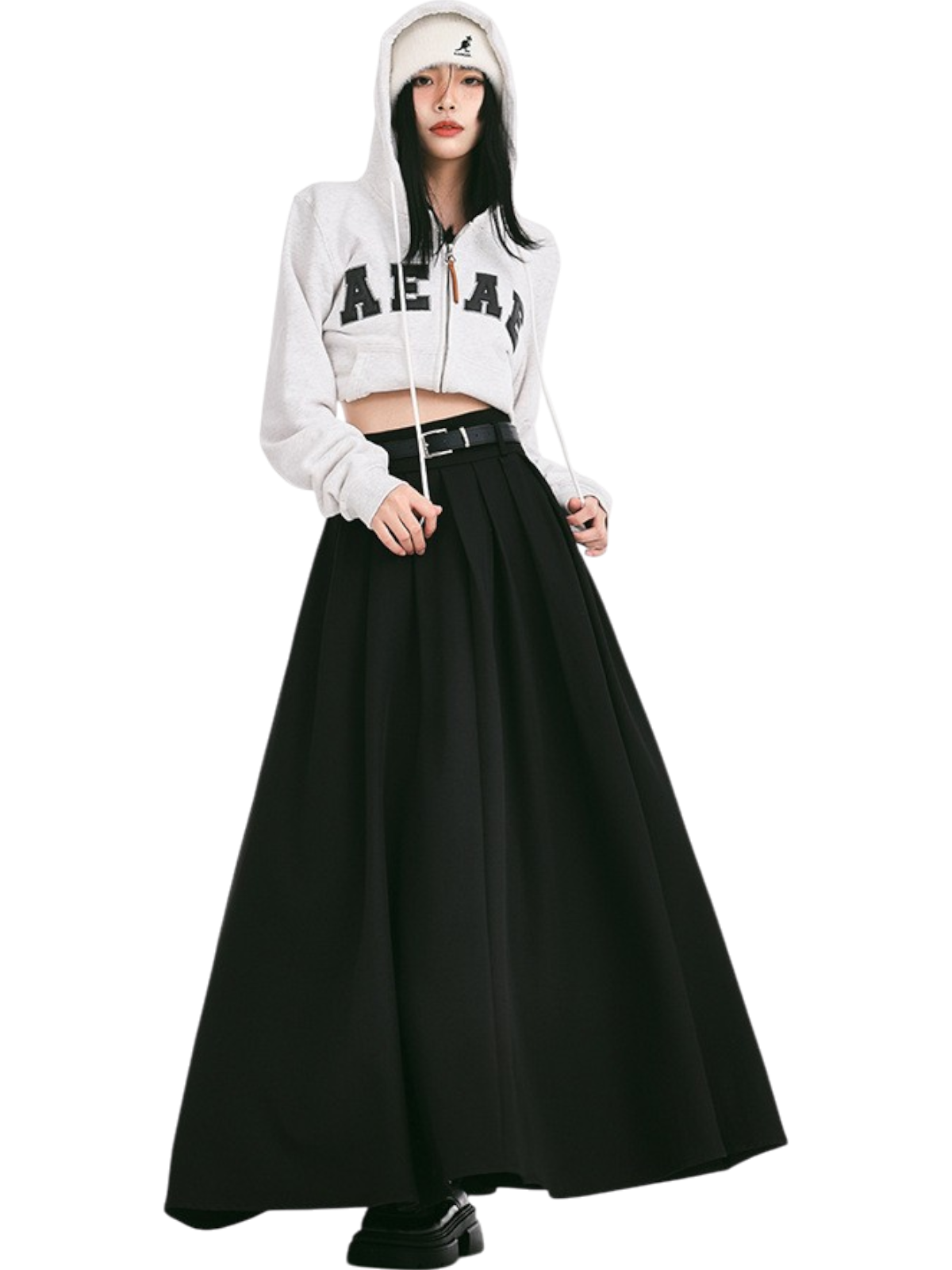 Mira Pleated Split Maxi Skirt