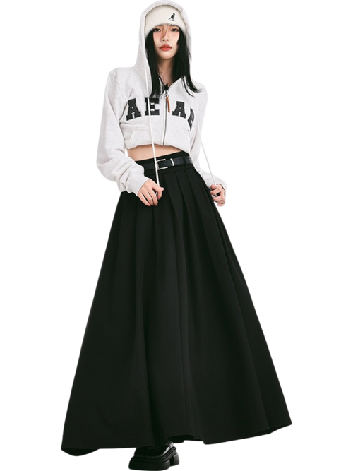 Mira Pleated Split Maxi Skirt