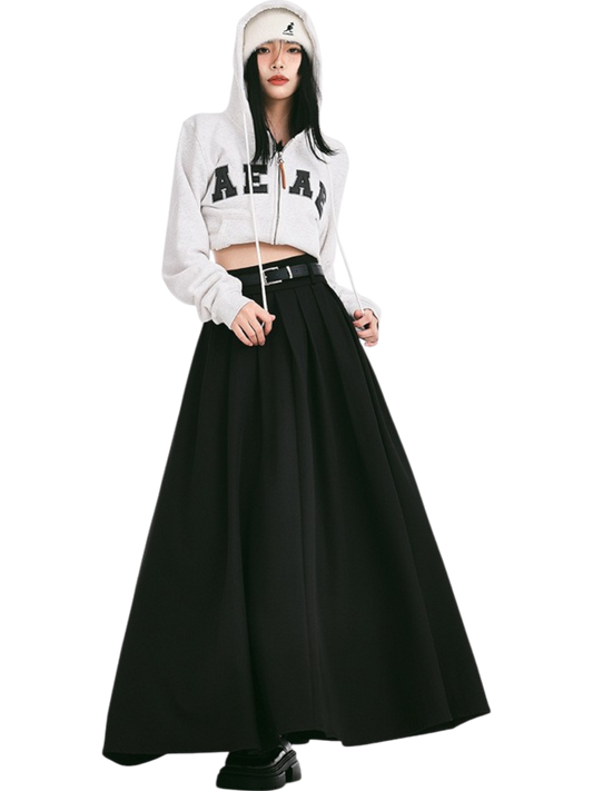 Mira Pleated Split Maxi Skirt