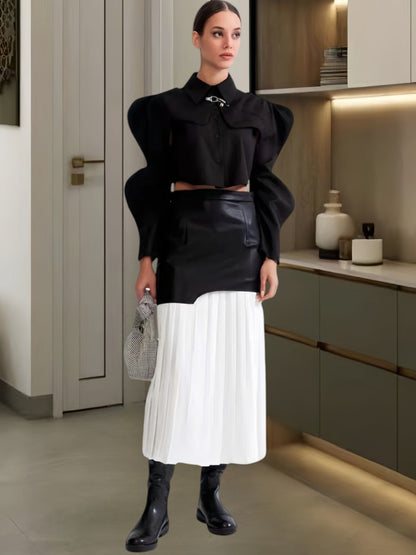 Bianca Faux Leather Midi Skirt