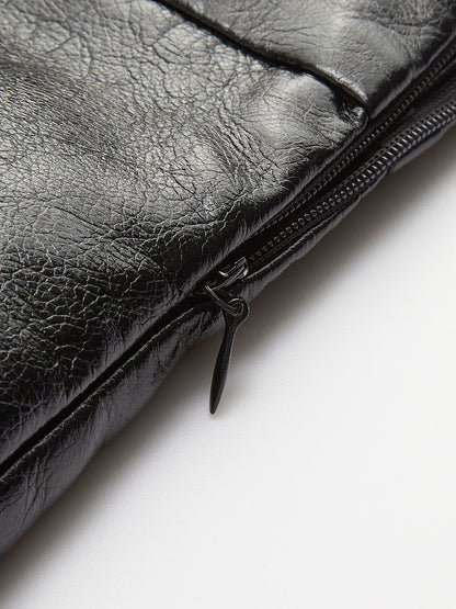 Nora Block Faux Leather Mini Skirt