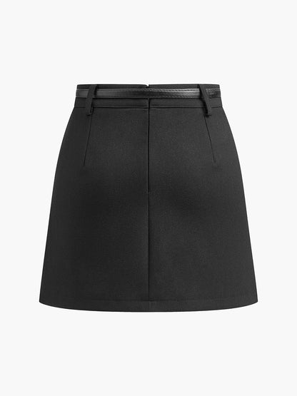 Leah Essential Mini Skirt with Slim Belt