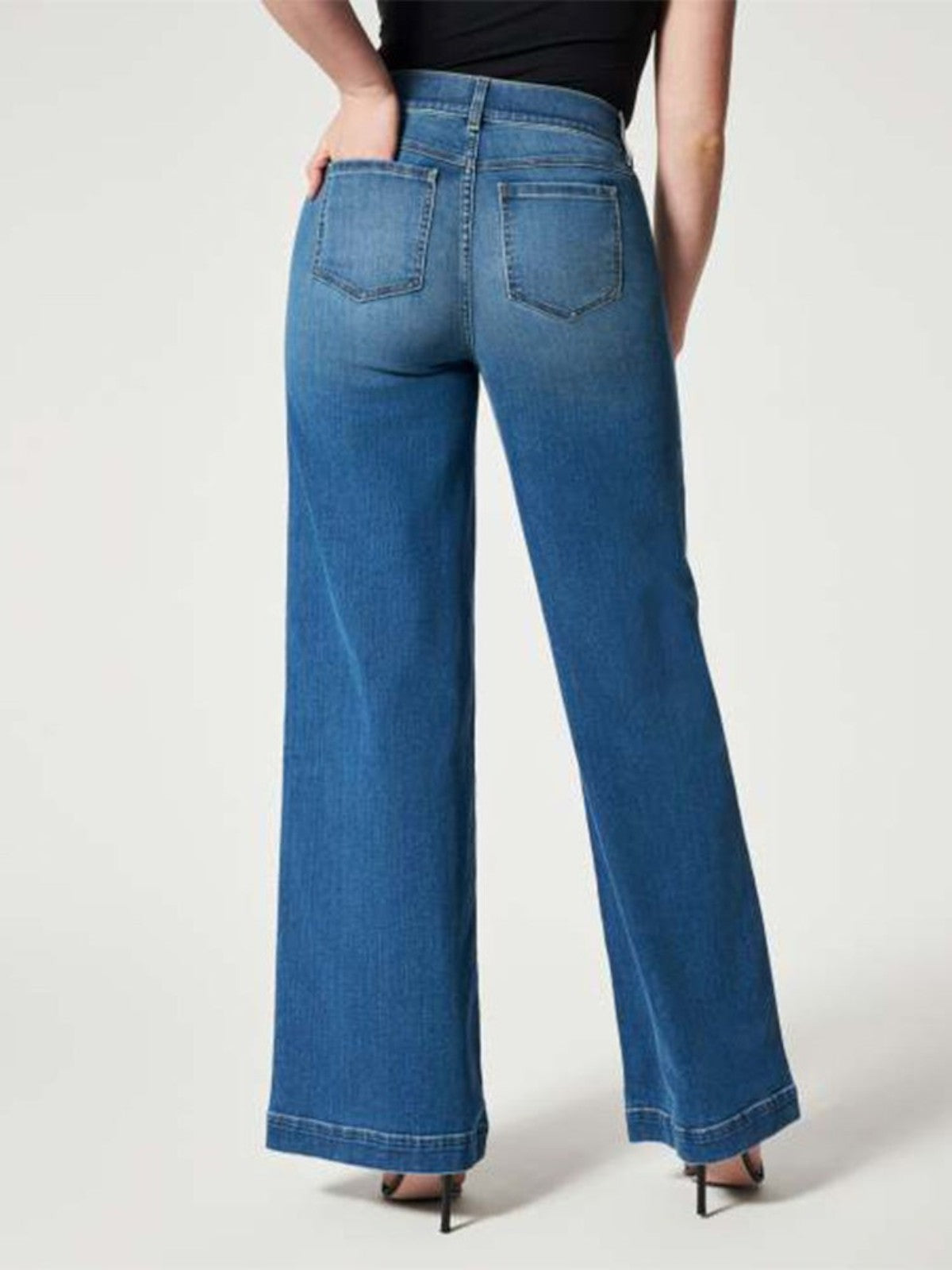 Emma Pull-On Wide-Leg Jeans