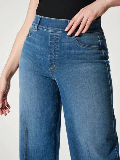 Emma Pull-On Wide-Leg Jeans