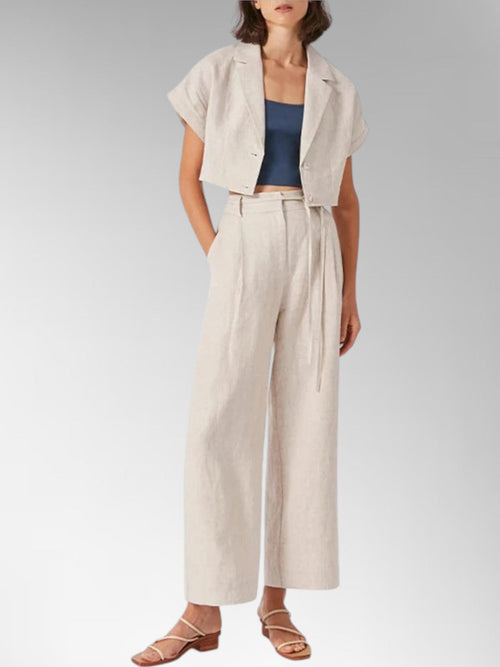 Ivy Linen Wide-Leg Trousers