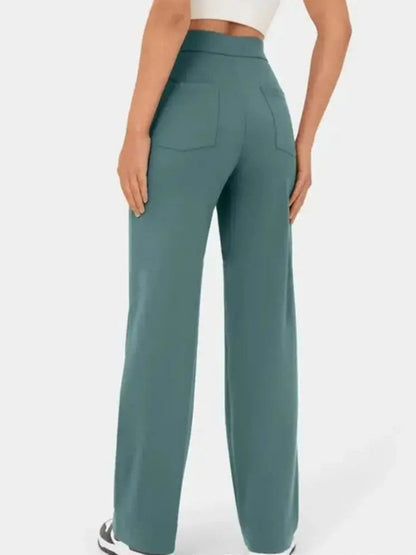 Ivy High-Waist Wide-Leg Stretch Trousers