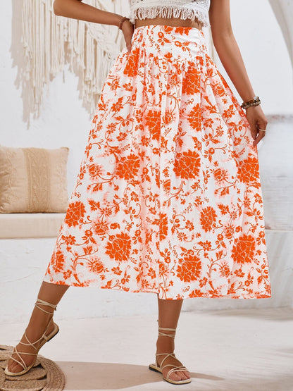 Mila Floral Midi Summer Skirt