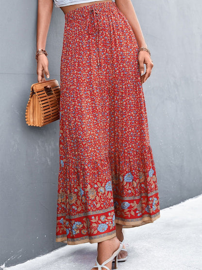 Luna Bohemian Floral Maxi Skirt