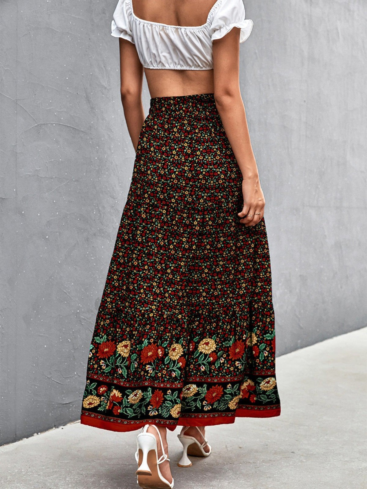 Luna Bohemian Floral Maxi Skirt