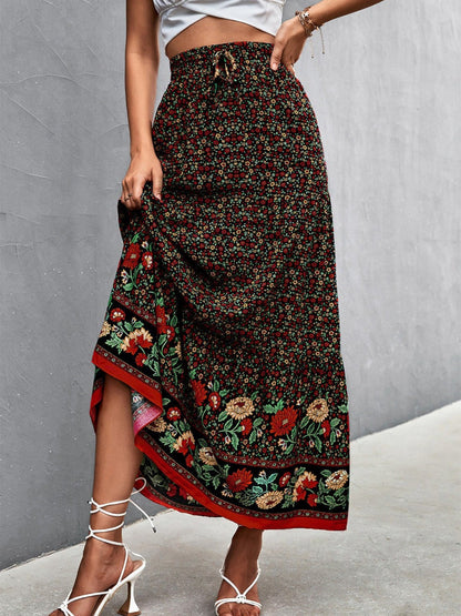 Luna Bohemian Floral Maxi Skirt